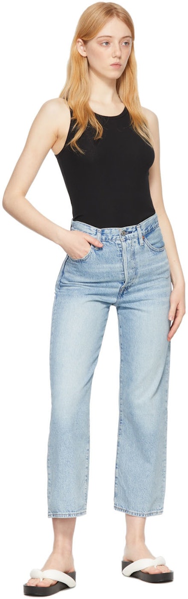 Blue Ribcage Straight Ankle Jeans: additional image