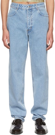 Blue Straight-Leg Jeans: image 1
