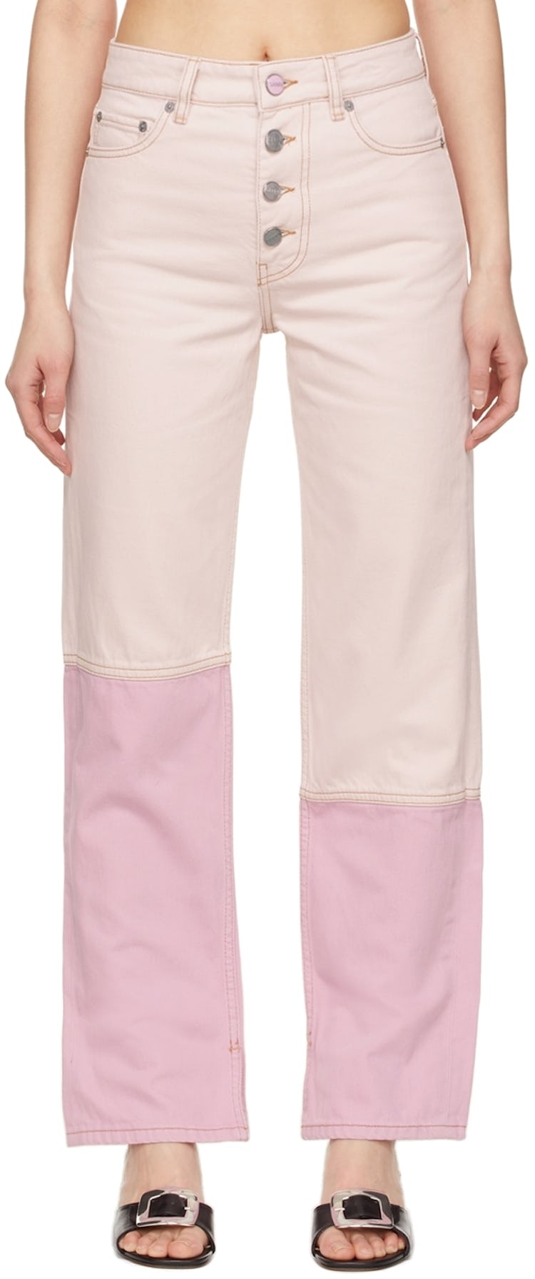 Pink Denim Core Lovy Straight-Leg Jeans: image 1
