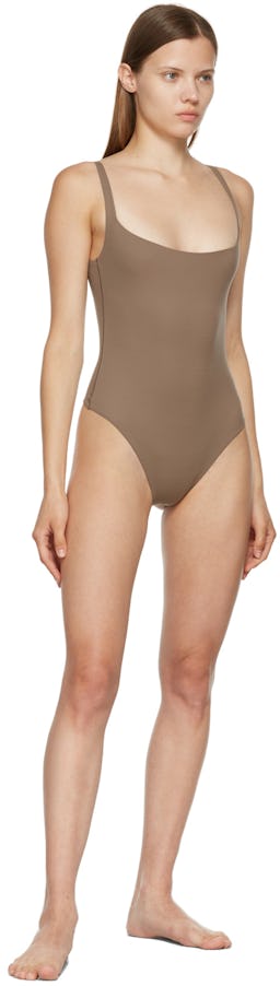 Taupe Fits Everybody Square Neck Bodysuit: additional image