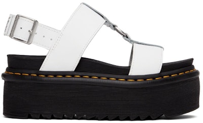 White Francis Platform Sandals: image 1