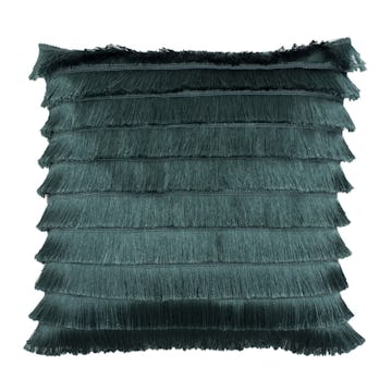 Furn Flicker Tiered Fringe Cushion Cover (Teal) (18 x 18 in): image 1