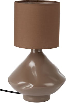 Brown Cylindrical Table Lamp: image 1