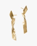Unisex 18K Gold Bamboo Drop Earrings: image 1