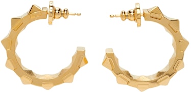 Gold Rockstud Hoop Earrings: image 1