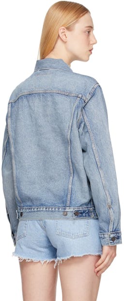 Blue Vintage Fit Trucker Denim Jacket: additional image