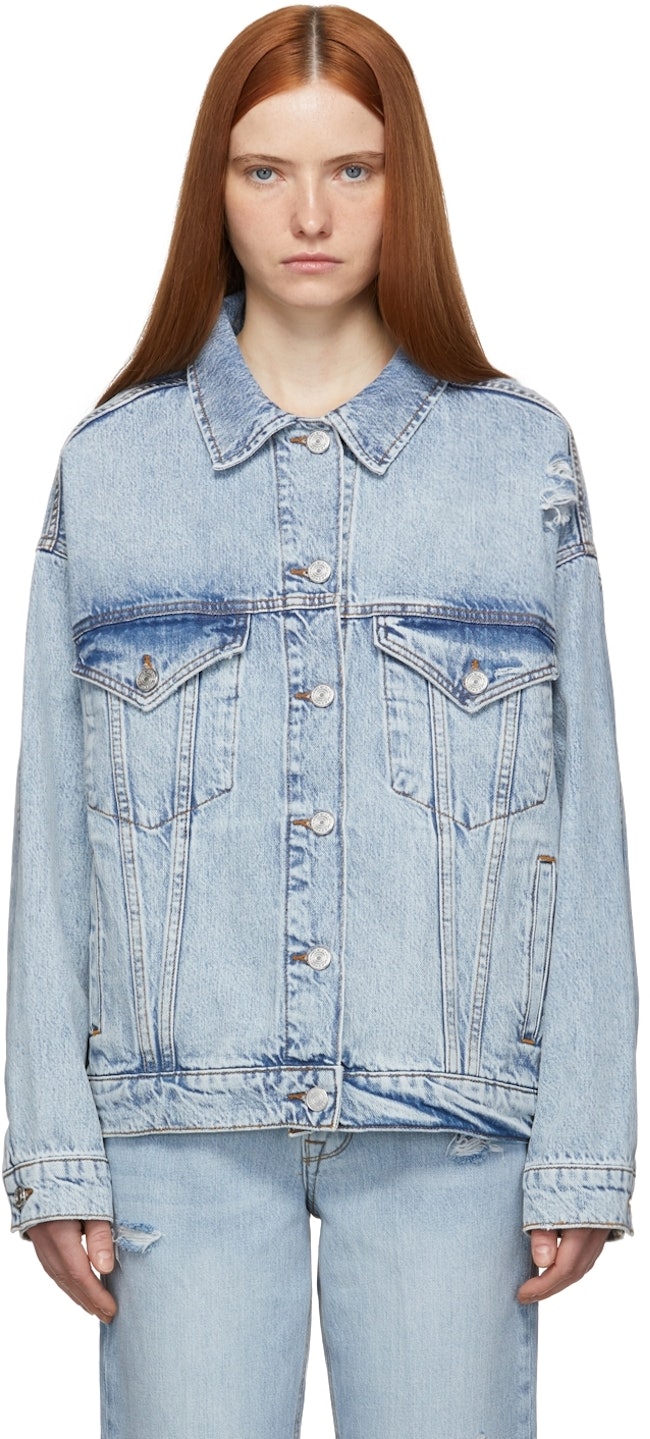 Blue 'Le Oversized Jacket' Denim Jacket: image 1