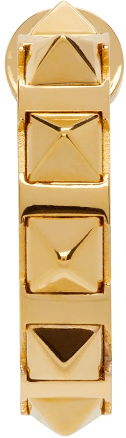 Gold Rockstud Hoop Earrings: additional image