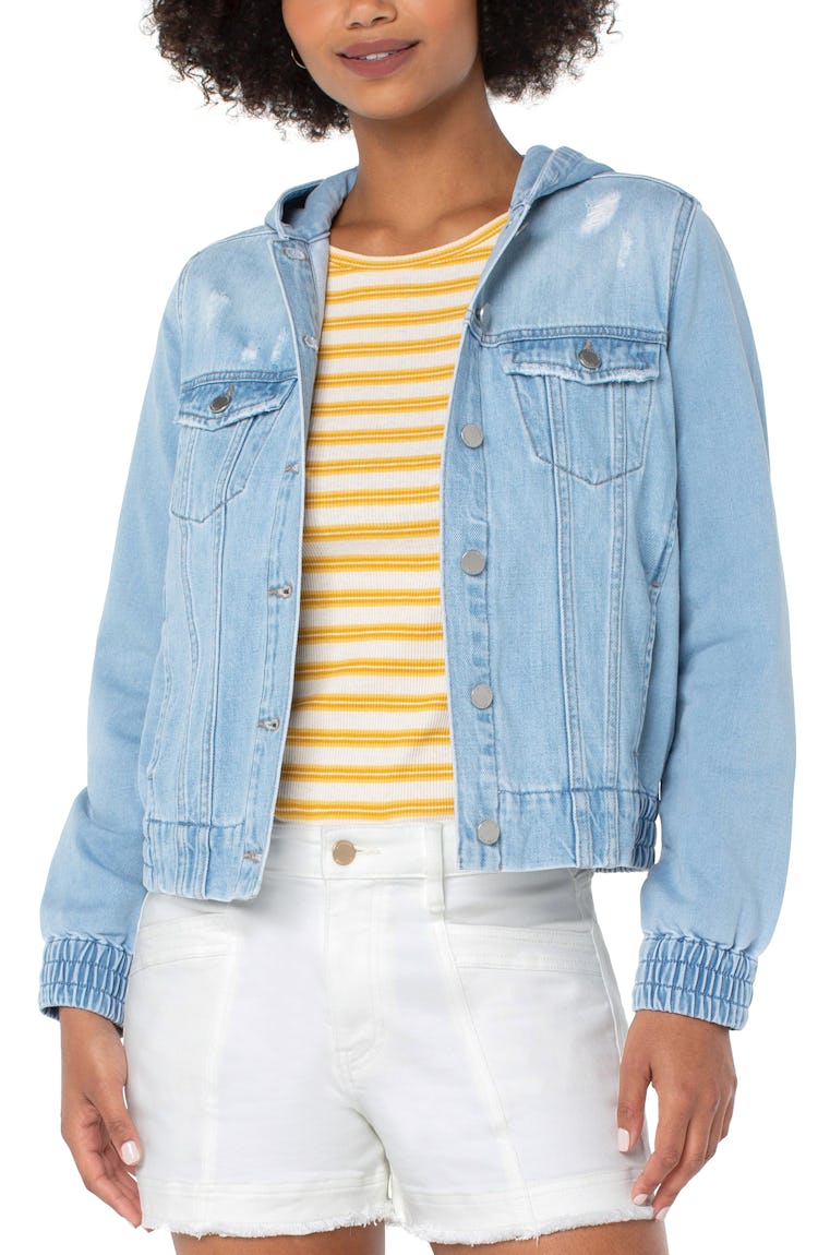 DENIM KNIT TRUCKER JACKET: image 1