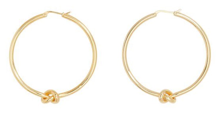 Knot Large Hoop in Brass with Rodium Finish: image 1