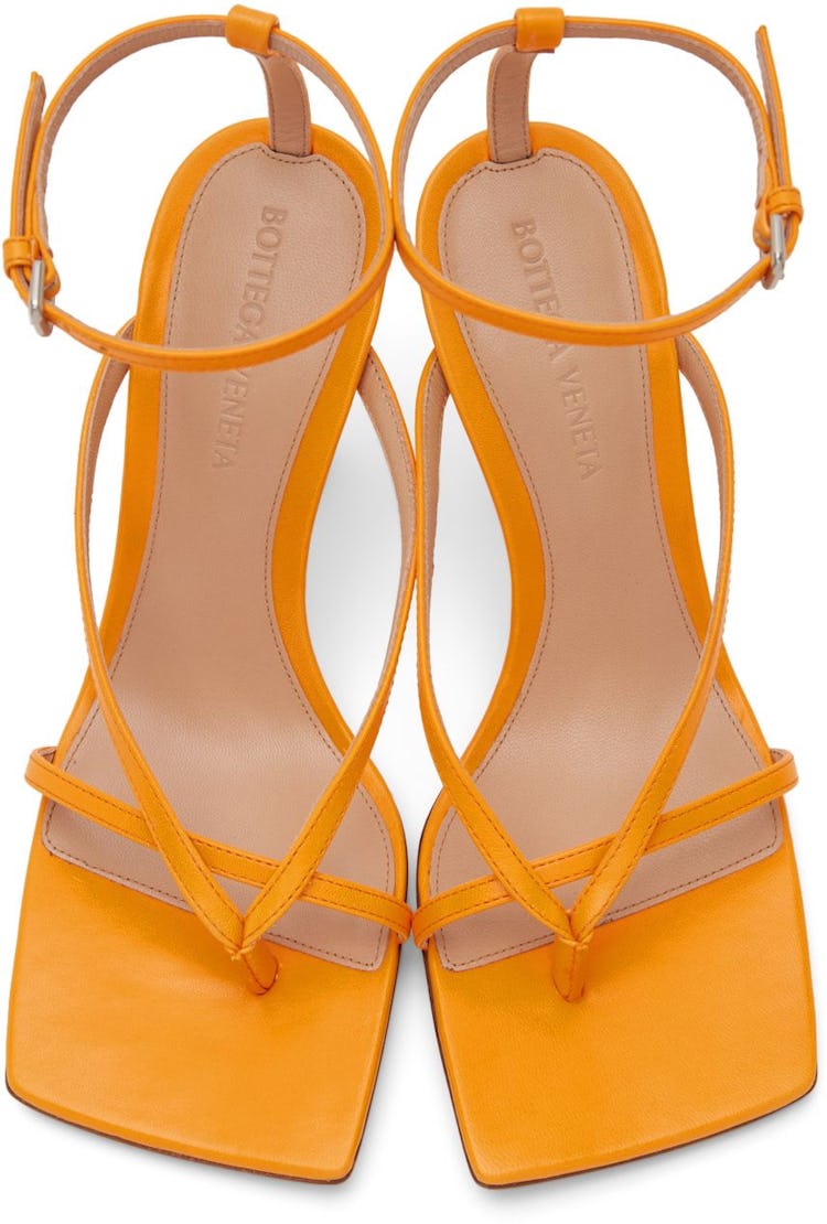 Orange Stretch Heeled Sandals: additional image
