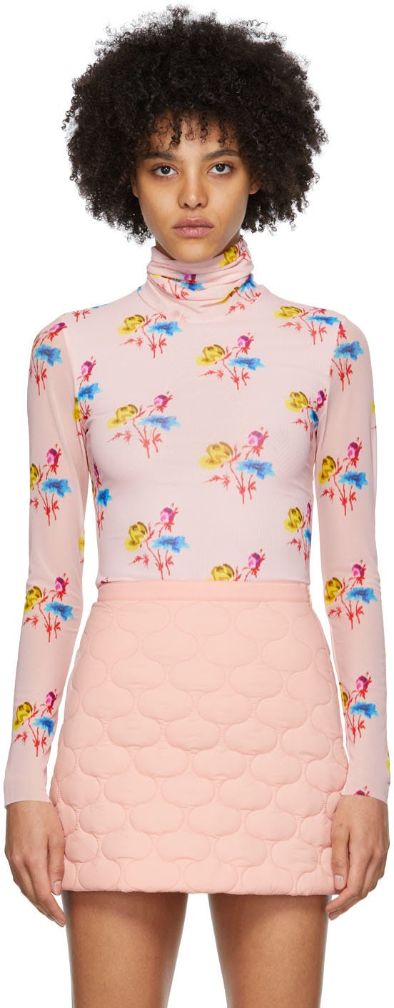 Pink Mesh Turtleneck: image 1