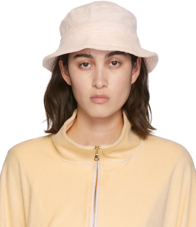 SSENSE Exclusive Pink Terry Bucket Hat: image 1