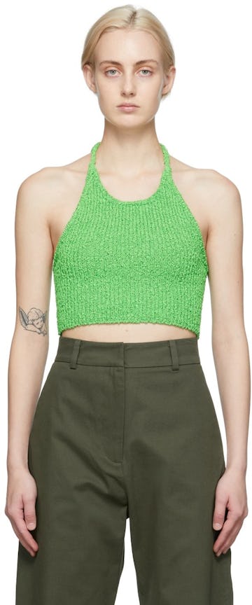 Green Halter Neck Tank Top: additional image