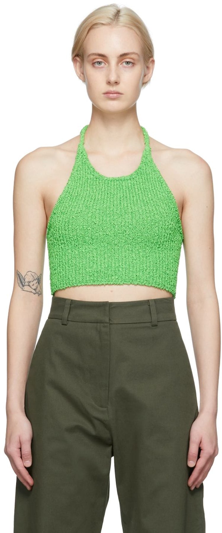 Green Halter Neck Tank Top: additional image