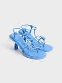Strappy Knotted Thong Sandals - Blue: additional image