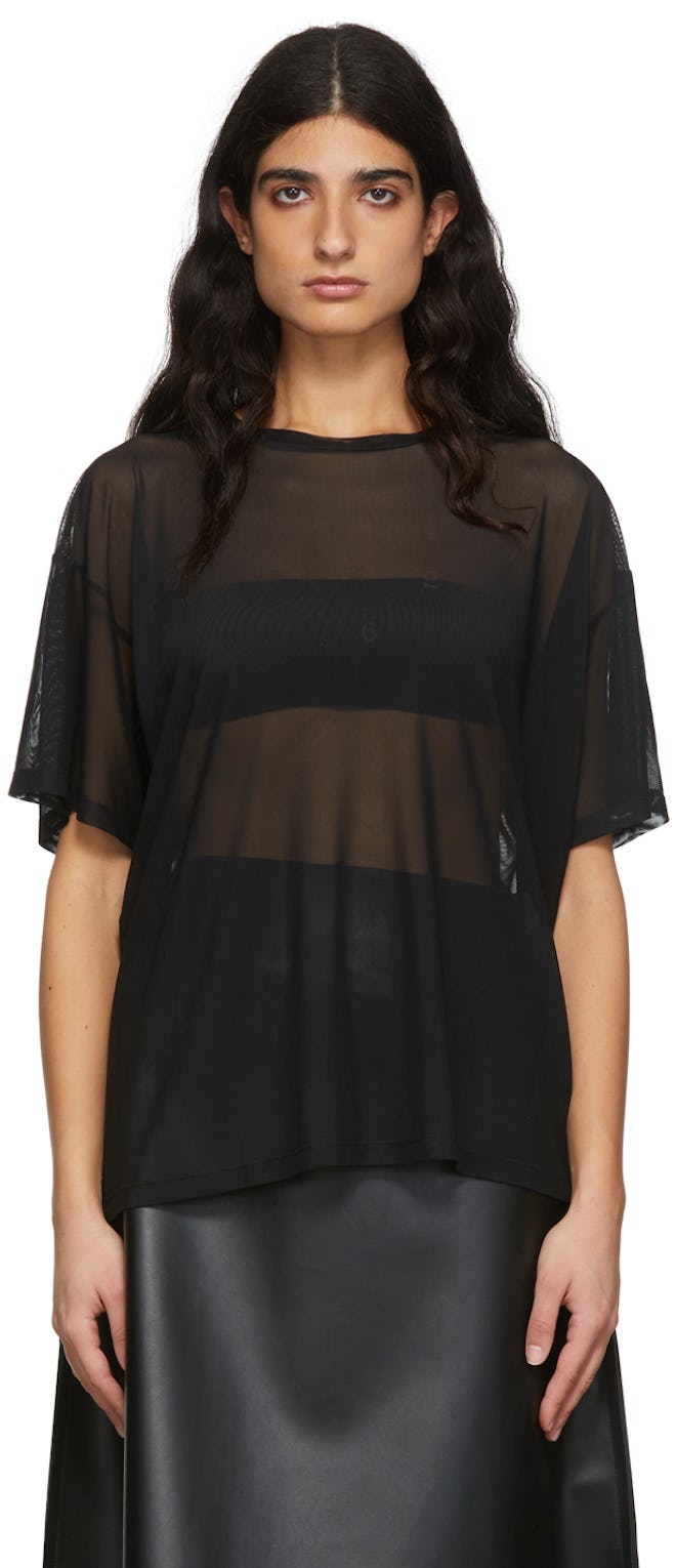 Black Mesh T-Shirt: image 1