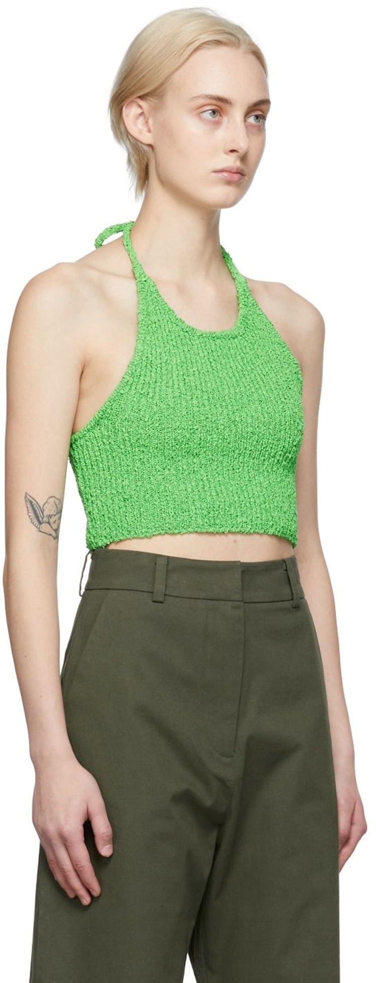 Green Halter Neck Tank Top: image 1