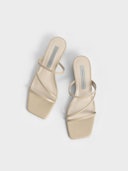 Strappy Wedge Mules - Beige: additional image