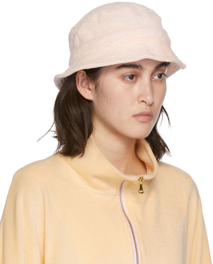 SSENSE Exclusive Pink Terry Bucket Hat: additional image