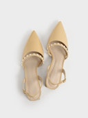 Beaded Slingback Pumps - Yellow: additional image