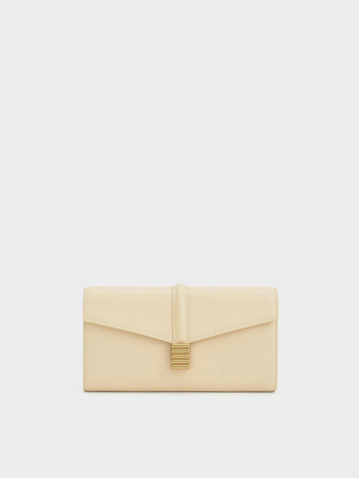 Nova Metallic-Accent Long Wallet - Beige: image 1