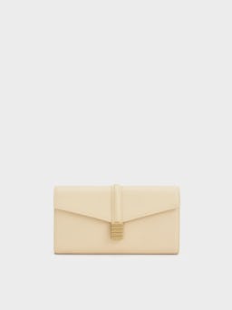 Nova Metallic-Accent Long Wallet - Beige: image 1