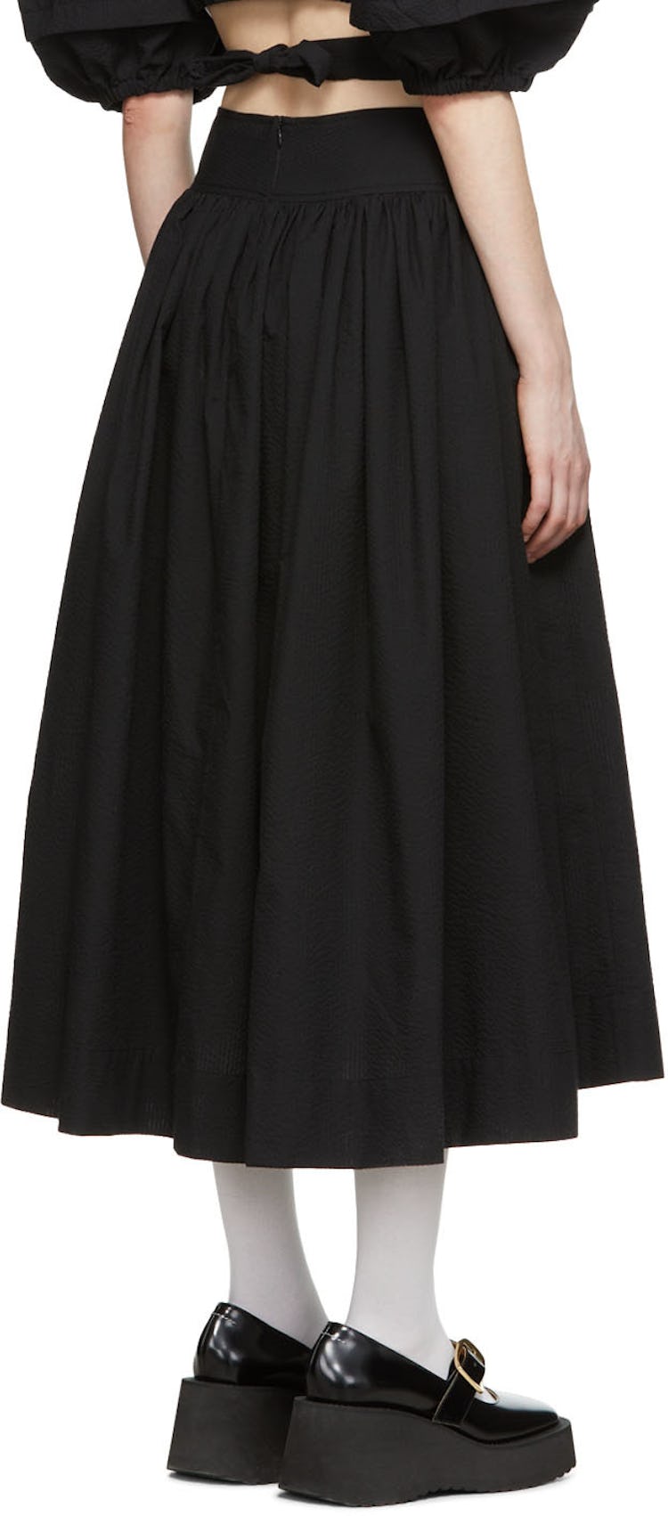 Black Polyester Midi Skirt: additional image
