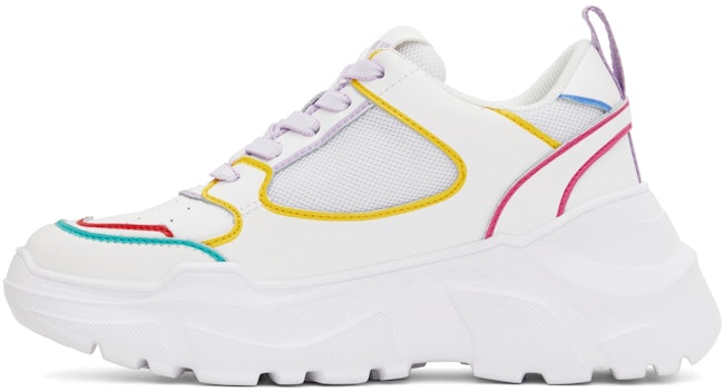 White & Multicolor Speedtrack Low-Top Sneakers: additional image