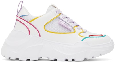 White & Multicolor Speedtrack Low-Top Sneakers: image 1