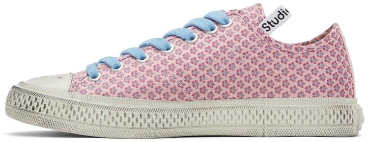 Pink & Blue Ballow Jacquard Alina Sneakers: additional image