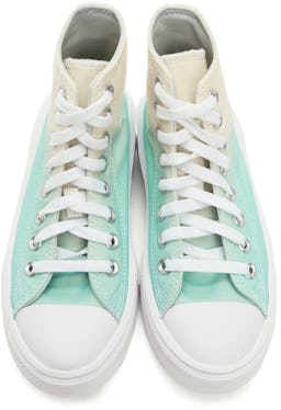 Green & Beige Ombre Chuck Taylor All Star Move Hi Sneakers: additional image