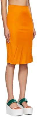Orange Viscose Midi Skirt: additional image