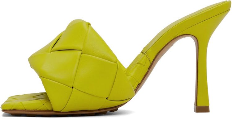 Yellow Maxi Intreccio Lido Heeled Sandals: additional image