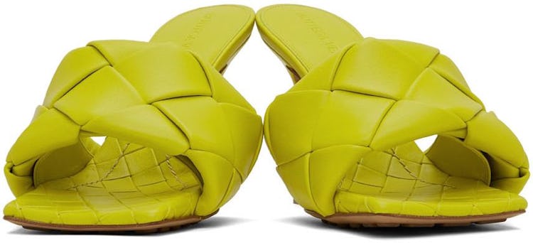 Yellow Maxi Intreccio Lido Heeled Sandals: additional image