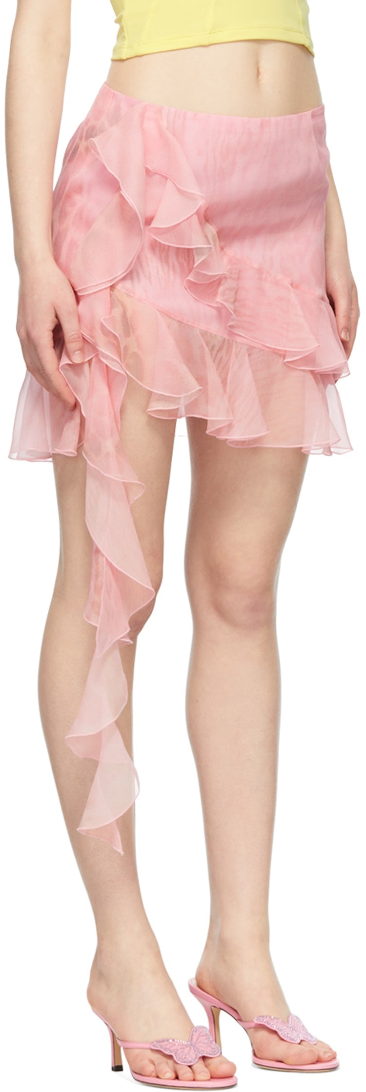Pink Silk Mini Skirt: additional image