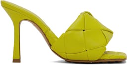 Yellow Maxi Intreccio Lido Heeled Sandals: additional image