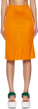 Orange Viscose Midi Skirt: image 1