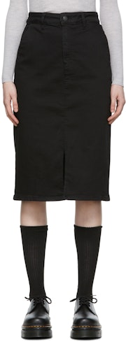 Black Denim Midi Skirt: image 1