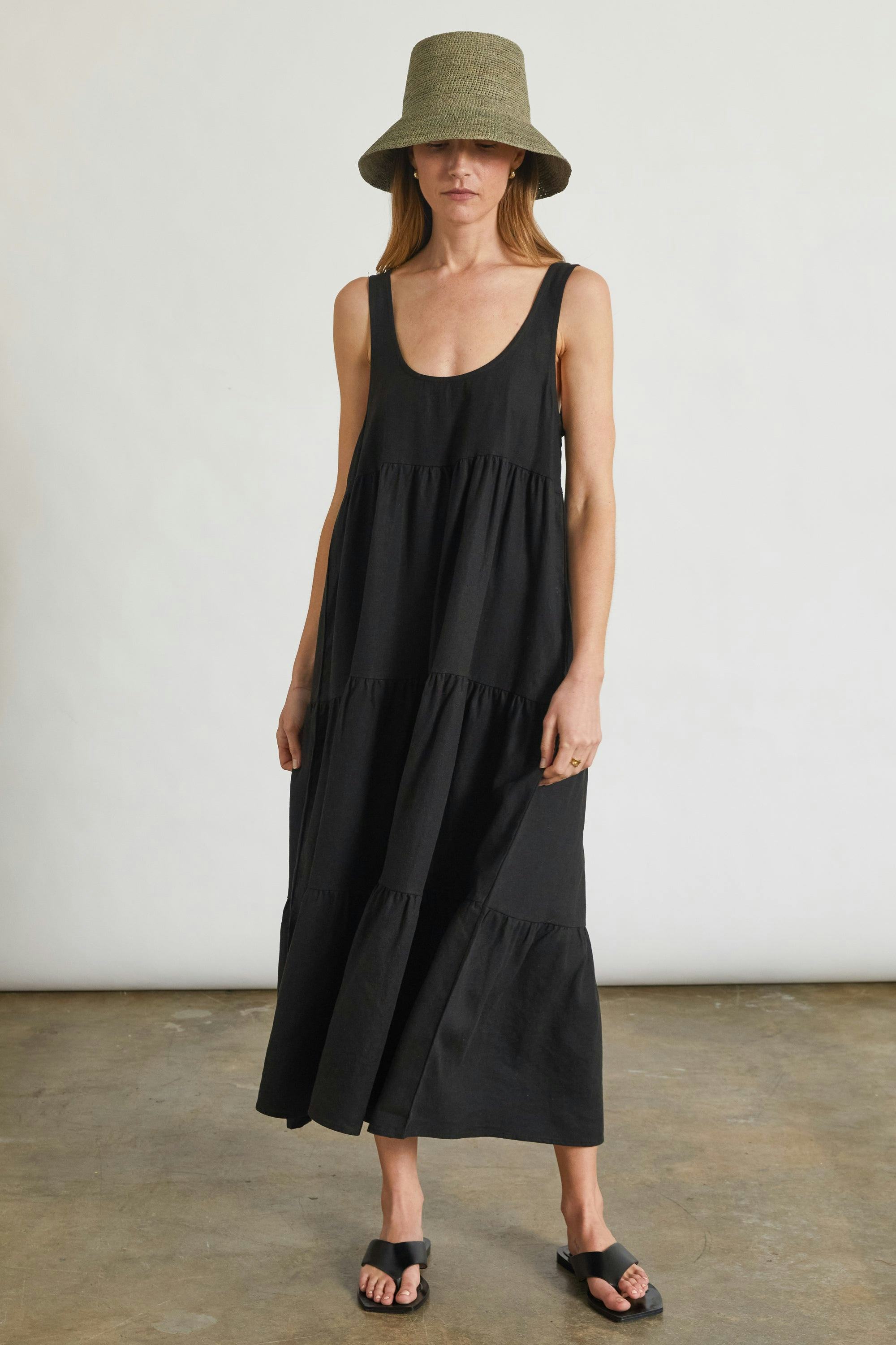 U Neck Midi Length Dress: image 1