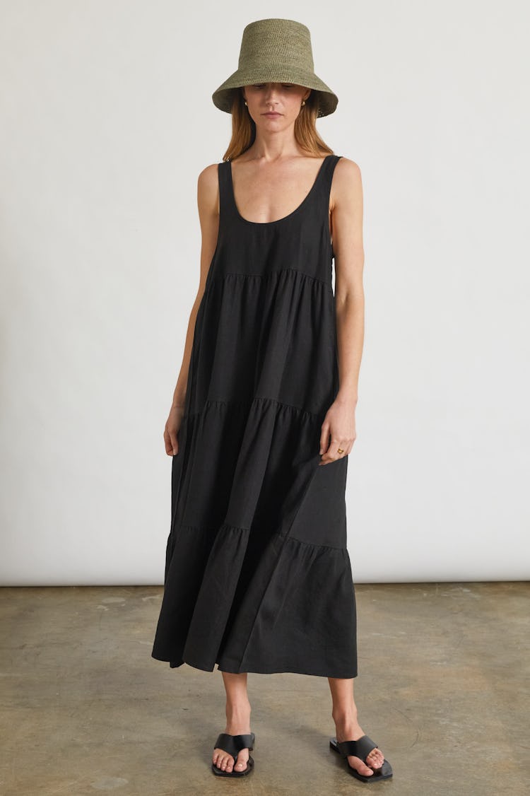 U Neck Midi Length Dress: image 1