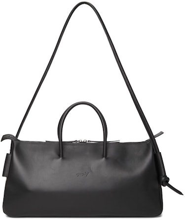 Black Leather Duffel Bag: image 1