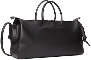 Black Leather Duffel Bag: additional image