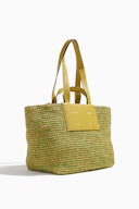 Large Morris Rafia Tote in Chartreuse: additional image