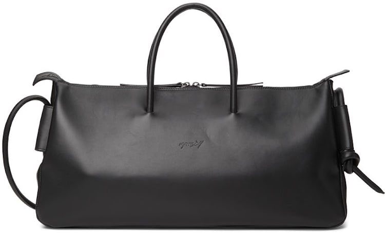 Black Leather Duffel Bag: additional image