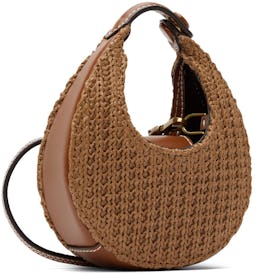 Tan Micro Raffia Moon Bag: additional image