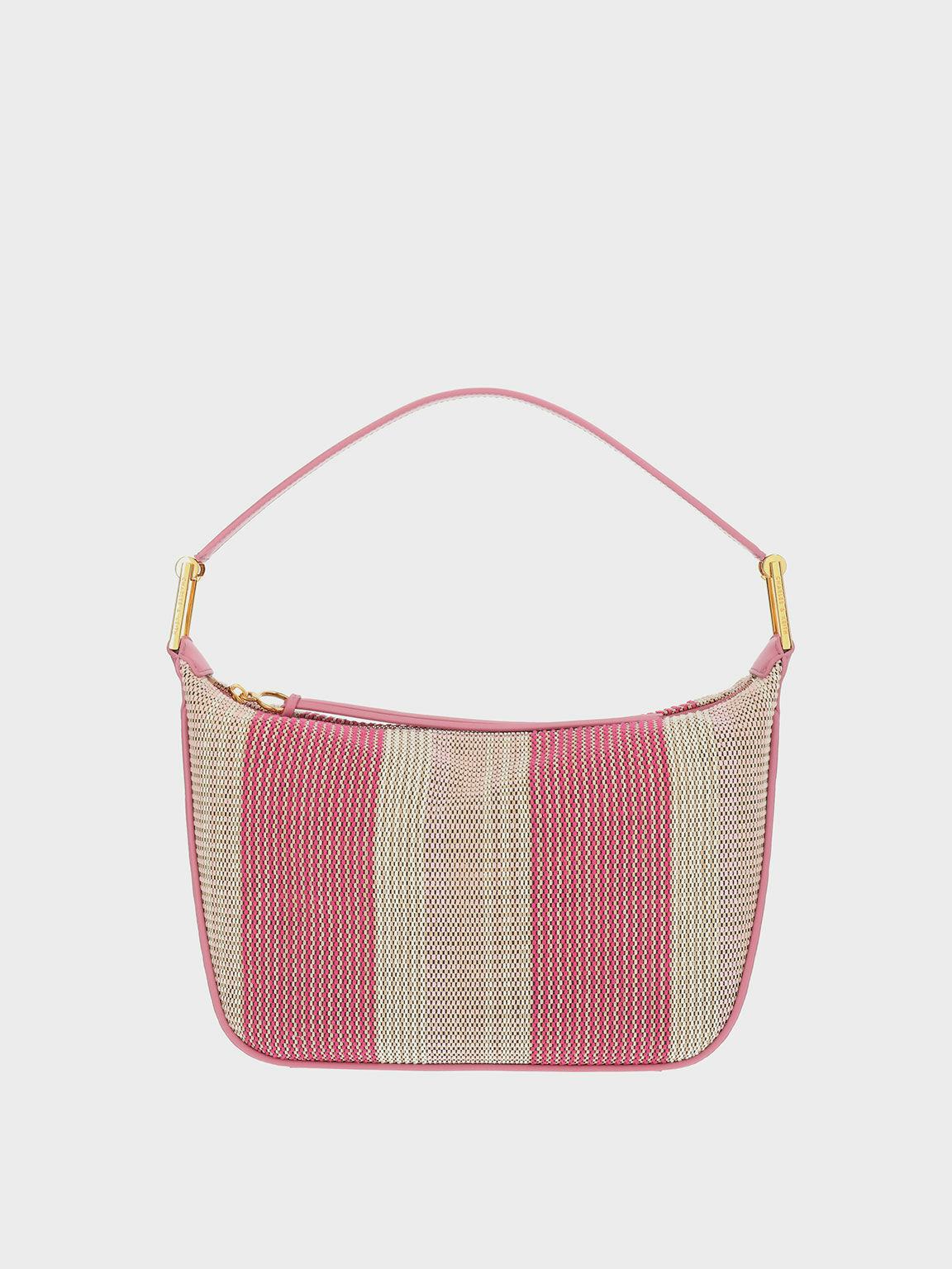 Koa Large Woven Hobo Bag - Pink: image 1