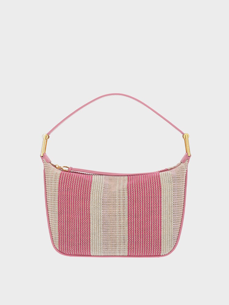 Koa Large Woven Hobo Bag - Pink: image 1
