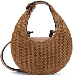 Tan Micro Raffia Moon Bag: additional image