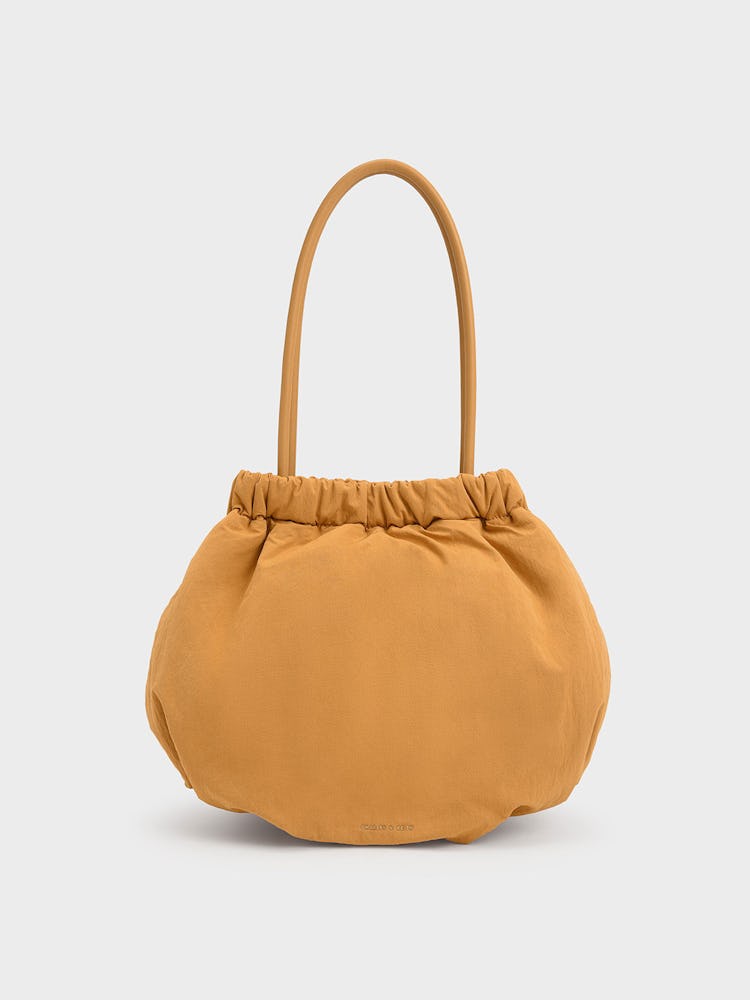 Aspen Ruched Hobo Bag - Orange: image 1